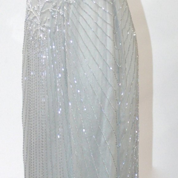 ADRIANNA PAPÉLL GRAY SILK DRESS SIZE 8 - Picture 4 of 5